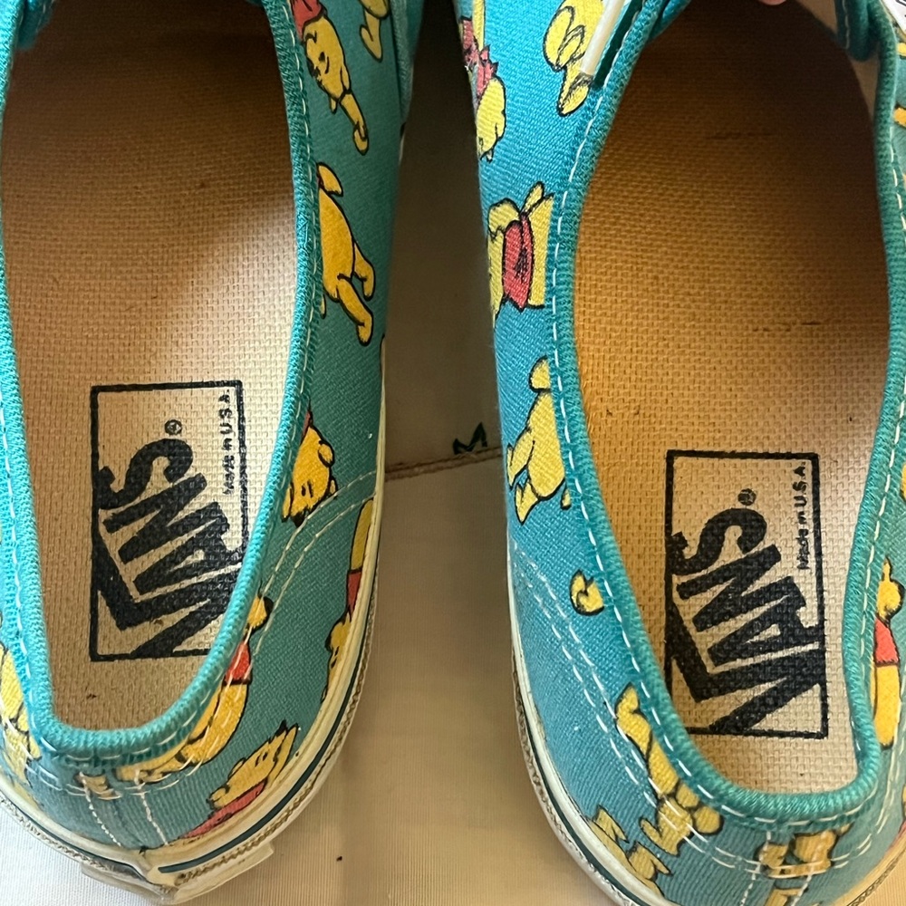 RARE Vintage Vans x Disney Teal Winnie the Pooh Sneakers - Men’s 8.5 Women’s 10 - Picture 13 of 16